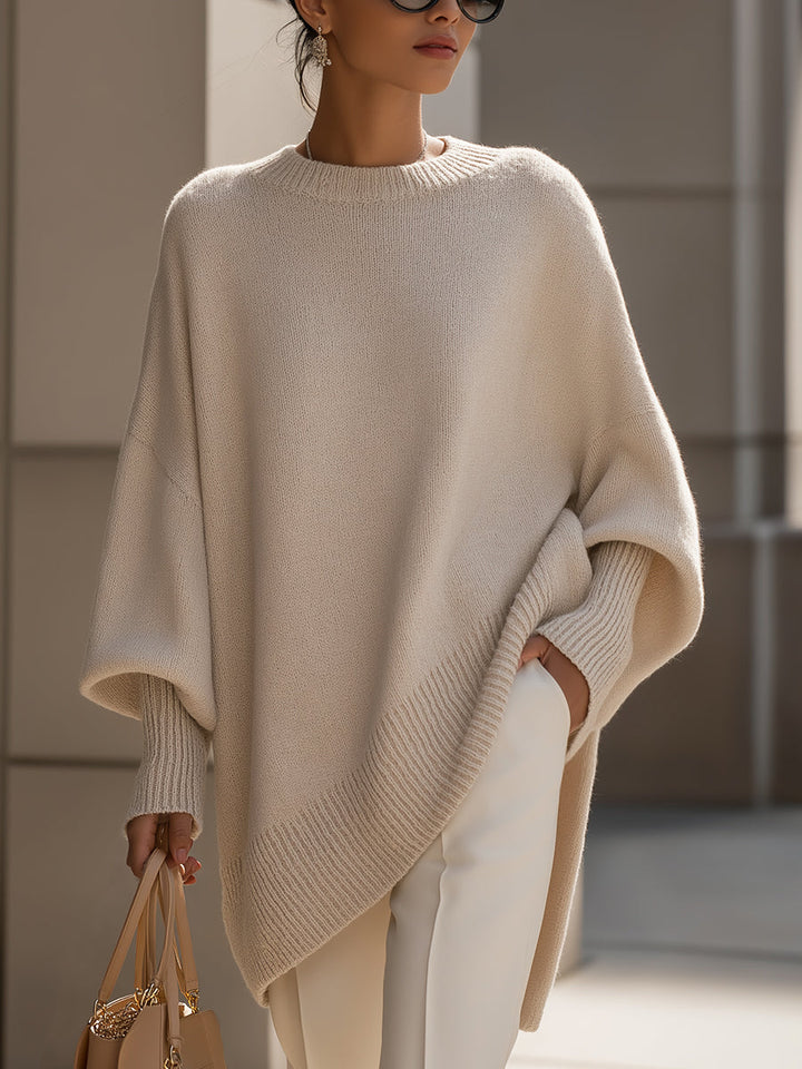 Knit Poncho Sweater – Oversized Comfort – Modern Layer