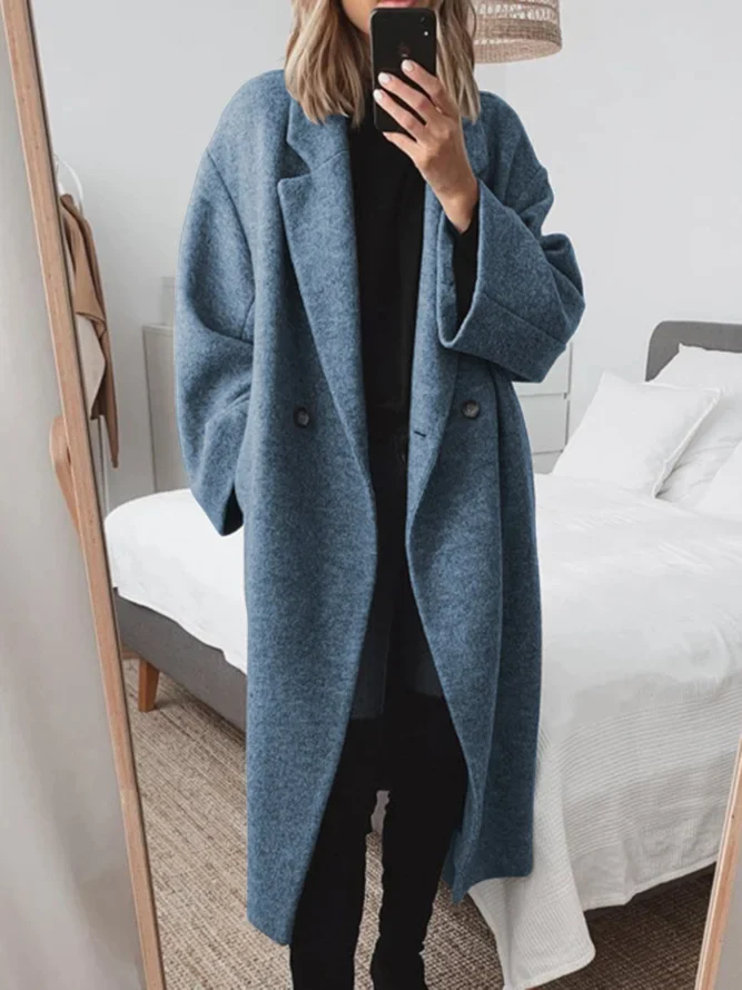 Women’s Long Coat – Relaxed Fit – Timeless Elegance