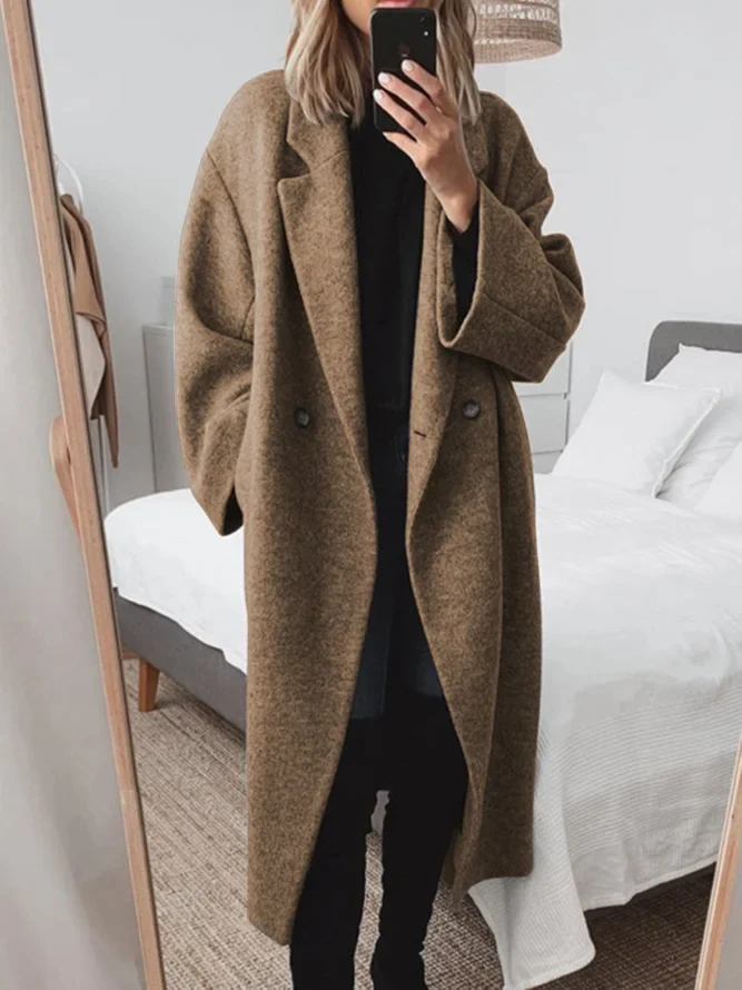 Women’s Long Coat – Relaxed Fit – Timeless Elegance