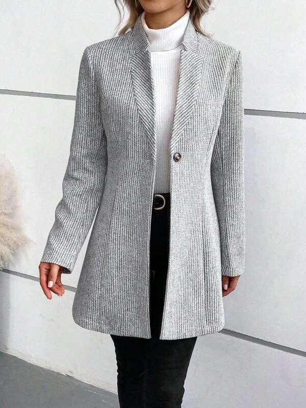 Longline Knit Blazer – Tailored Warmth – Everyday Elegance