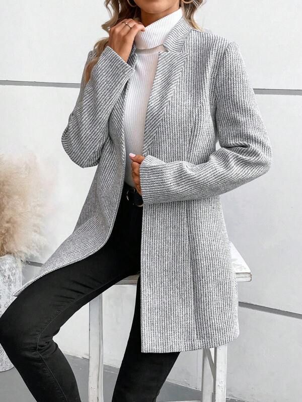 Longline Knit Blazer – Tailored Warmth – Everyday Elegance