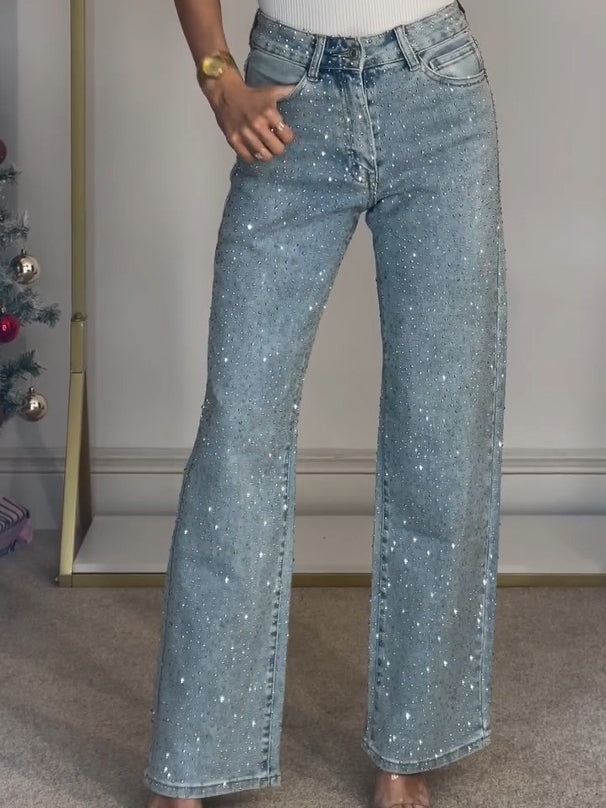 Rhinestone Jeans – Sparkle Denim – Street Glam