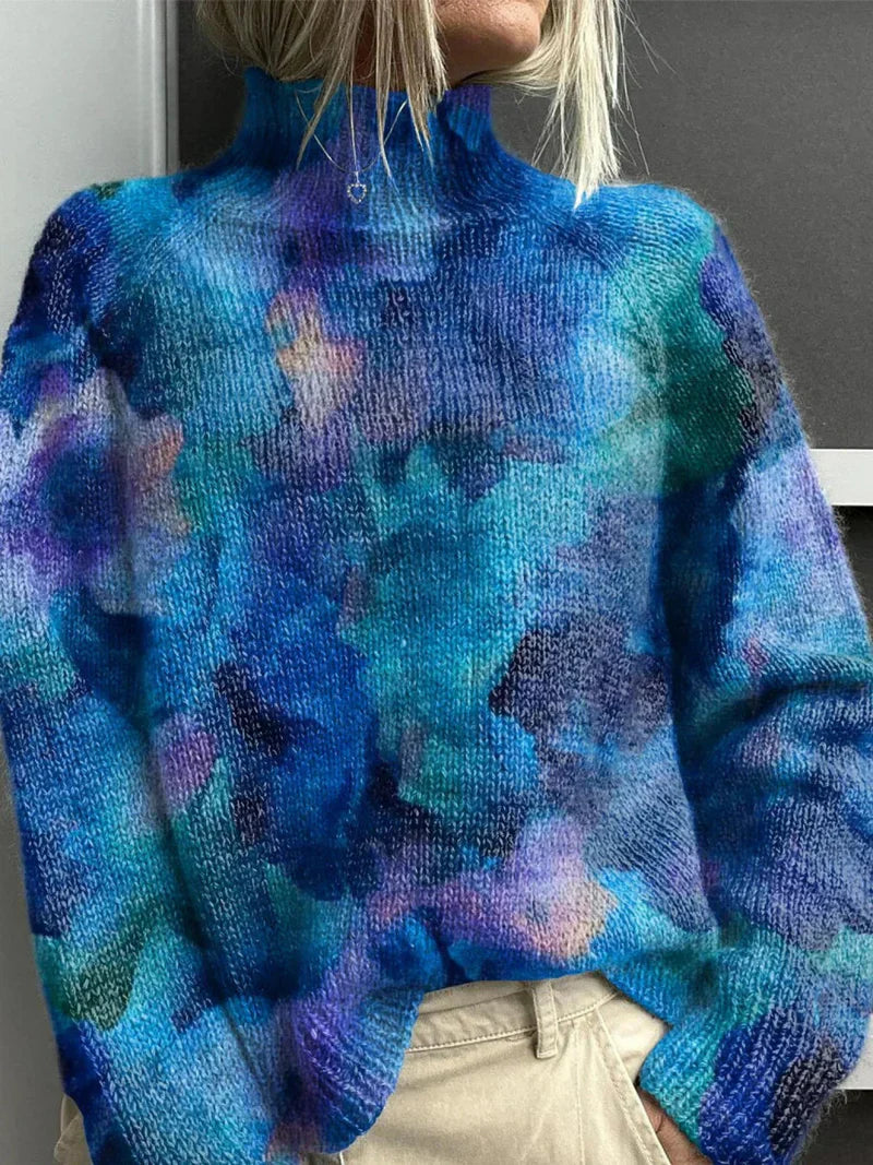 Turtleneck Sweater – Nature Print – Cozy