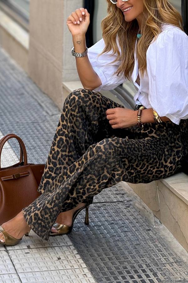 Leopard Wide-Leg Pants – Bold Elegance
