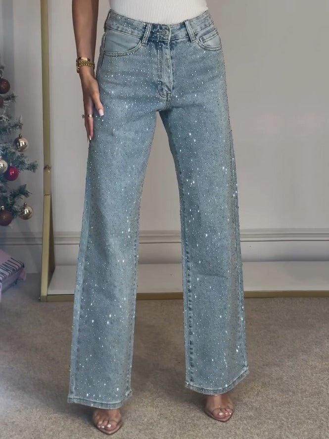 Rhinestone Jeans – Sparkle Denim – Street Glam