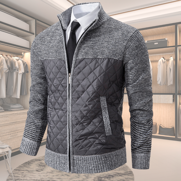 Men’s Zip Jacket – Quilted Knit – Smart Casual