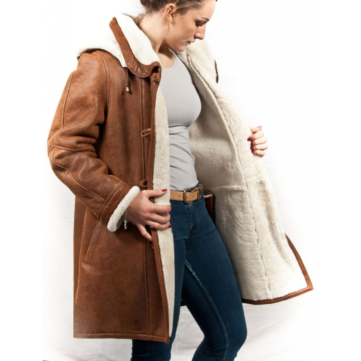 Women Autumn–Winter Casual Shearling-Lined Hooded Jacket