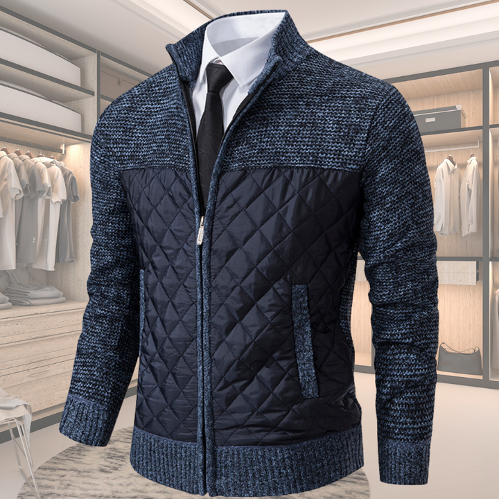 Men’s Zip Jacket – Quilted Knit – Smart Casual