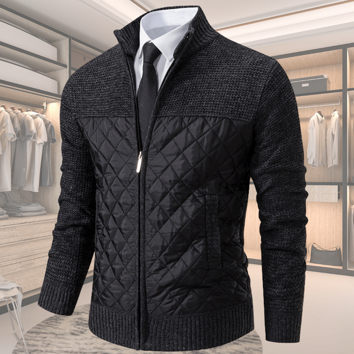Men’s Zip Jacket – Quilted Knit – Smart Casual