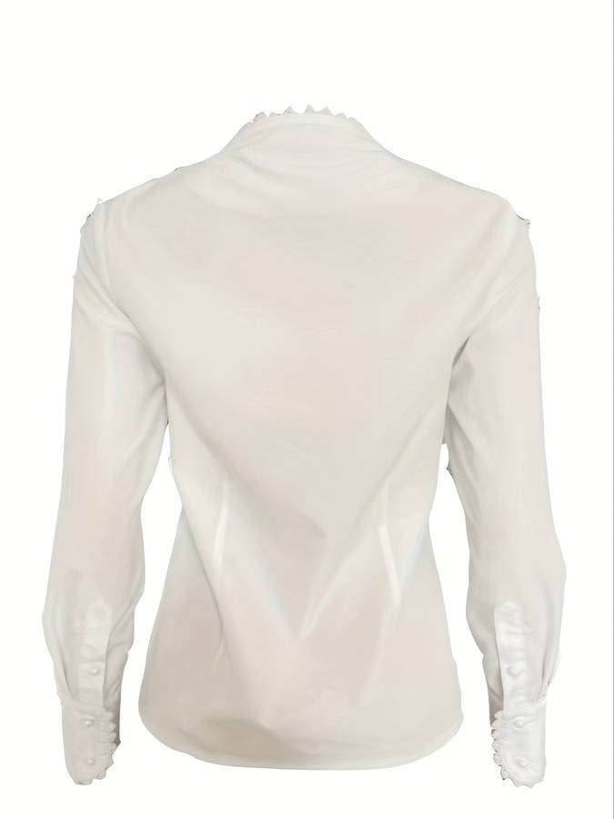 Women’s Elegant Blouse – Pearl Detail – Refined Fit