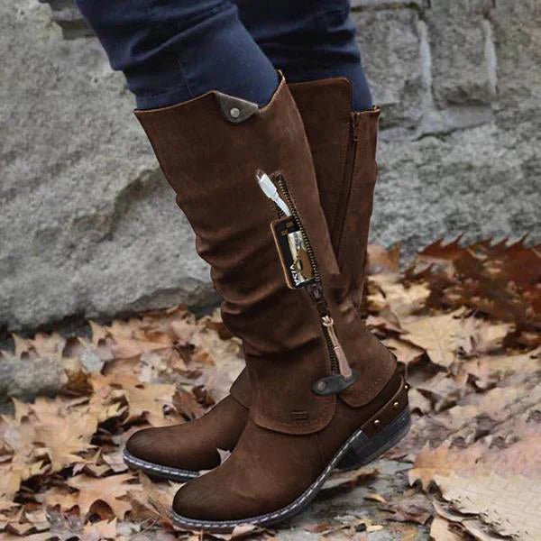 Mid-Calf Boots – Vintage Zip – Everyday Elegance