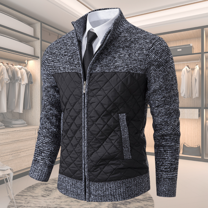 Men’s Zip Jacket – Quilted Knit – Smart Casual