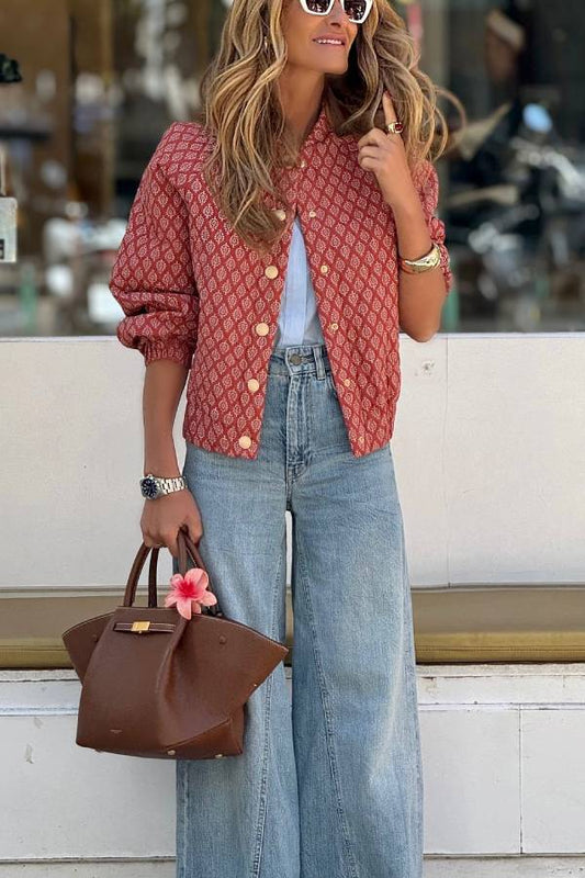 Women’s Printed Quilted Jacket – Stylish Layer – Everyday Chic