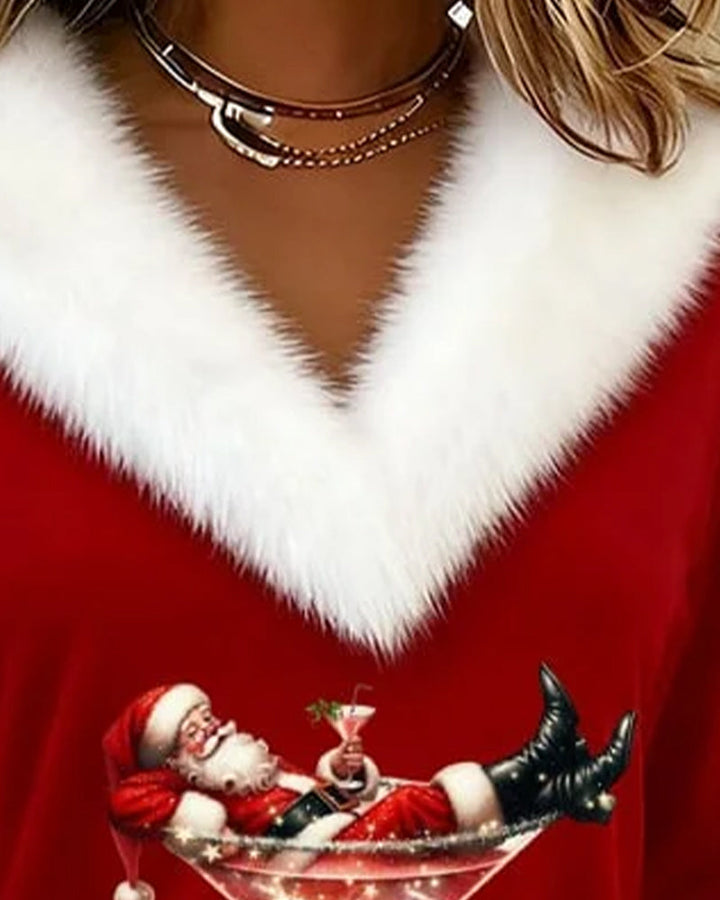 Holiday Top – Festive Print – Cozy Fit