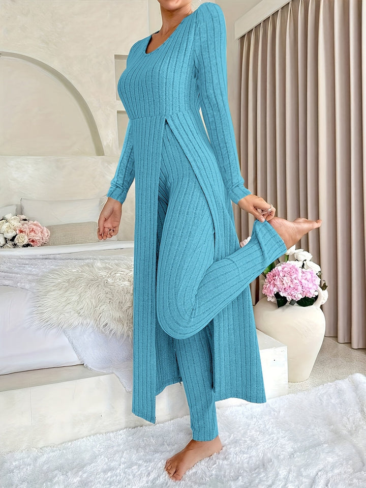 Ribbed Lounge Set – Cozy Layers – Relaxed Elegance