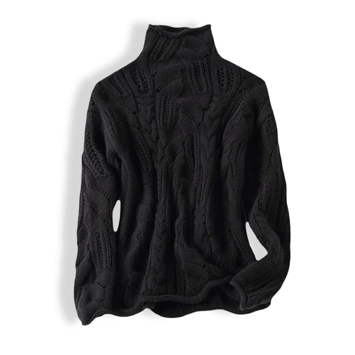 Women’s Cable Knit Turtleneck – Cozy Textured Elegance