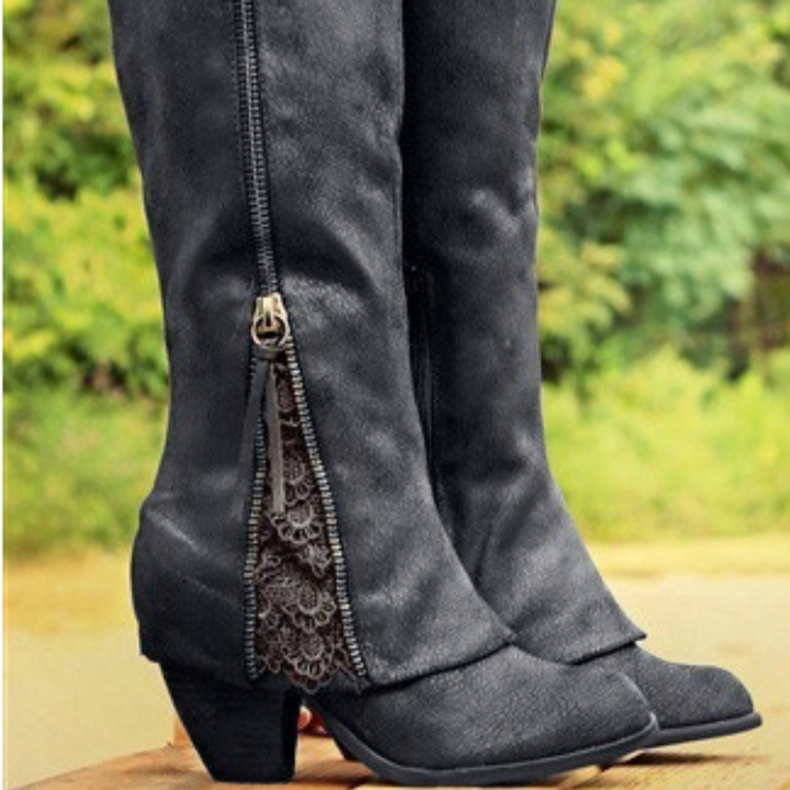 Heeled Boots – Zipper Detail – Elegant Edge