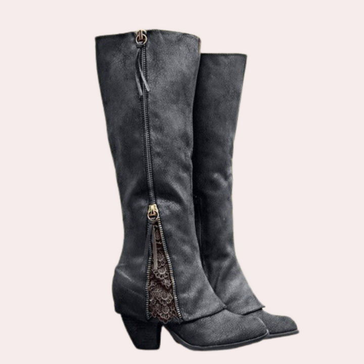 Heeled Boots – Zipper Detail – Elegant Edge