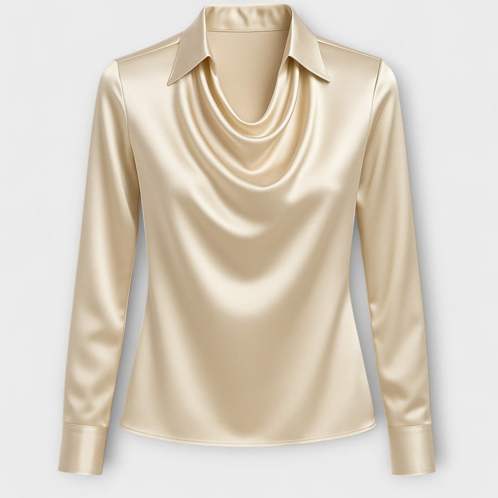 Satin Blouse – Cowl Neck – Elegant Office Top
