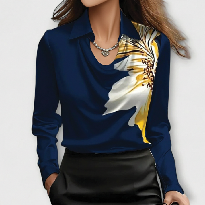 Satin Blouse – Cowl Neck – Elegant Office Top