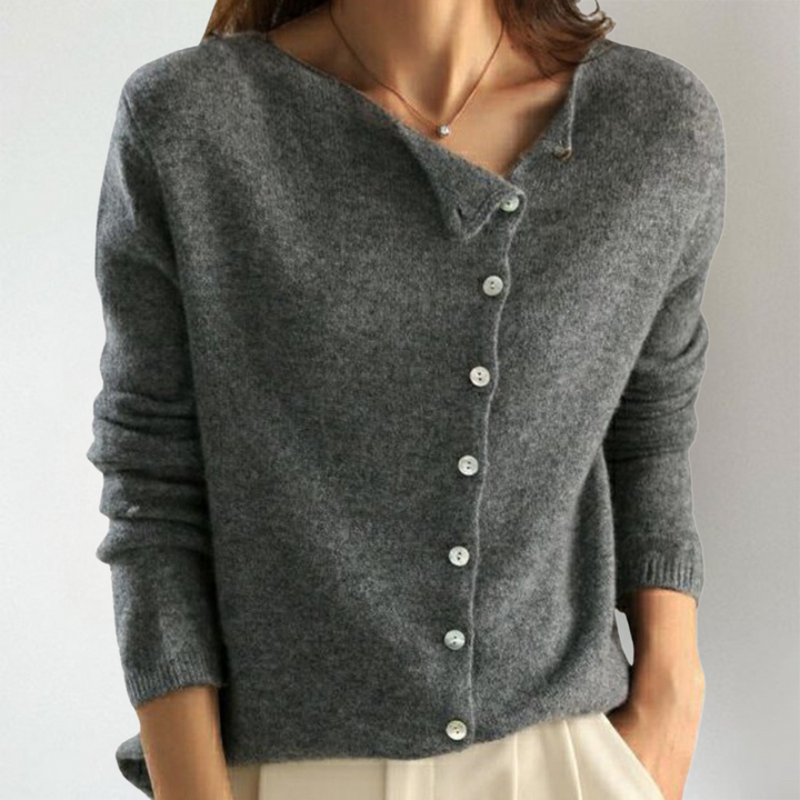 Cardigan – Asymmetrical Buttons – Chic Fit