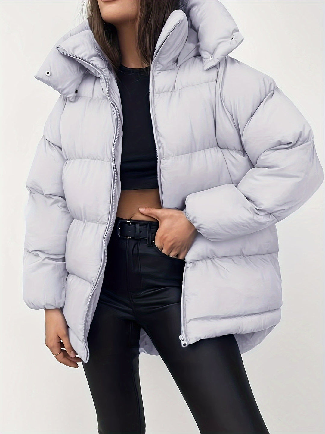 Women’s Short Puffer Jacket – Quilted Warmth – Modern Casual Style