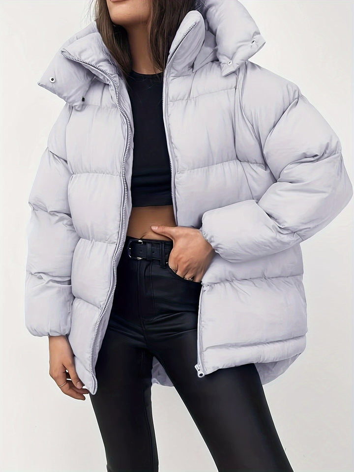 Women’s Short Puffer Jacket – Quilted Warmth – Modern Casual Style