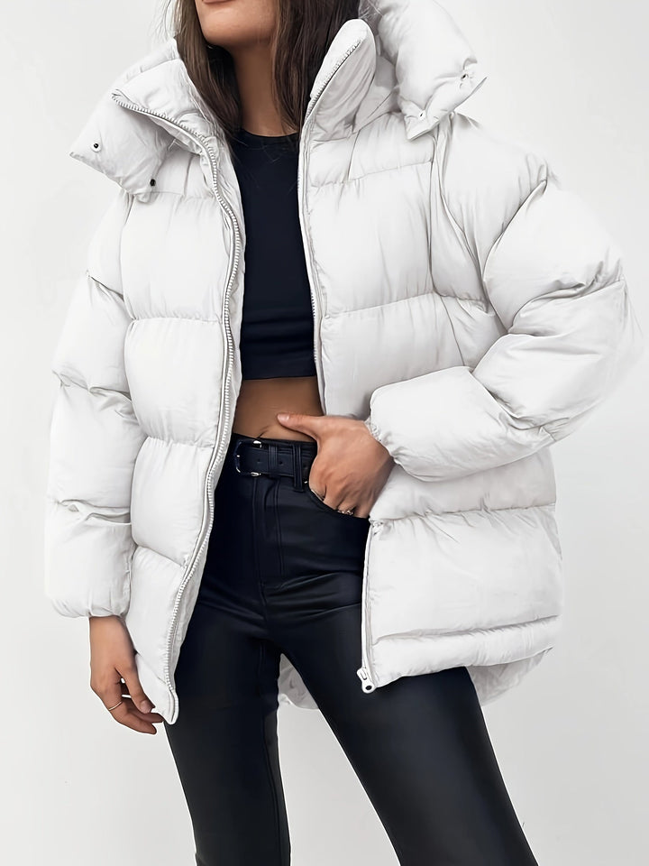 Women’s Short Puffer Jacket – Quilted Warmth – Modern Casual Style