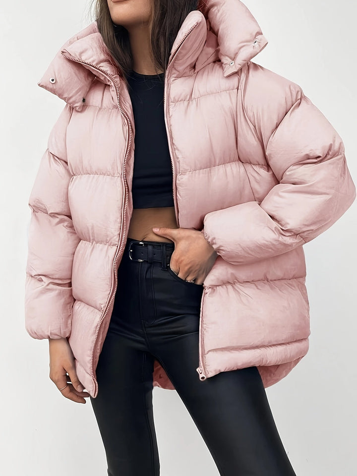 Women’s Short Puffer Jacket – Quilted Warmth – Modern Casual Style