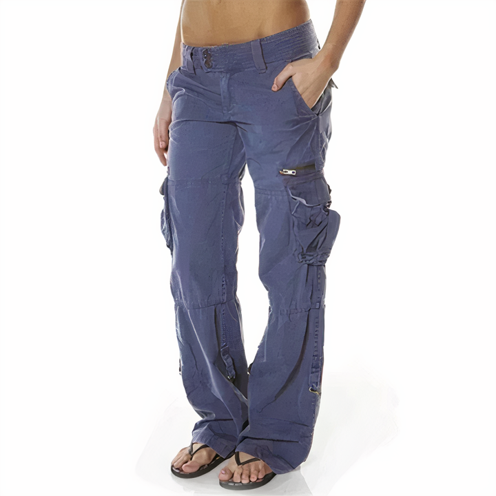 Women’s Wide Leg Cargo Pants – High Waisted Utility Trousers