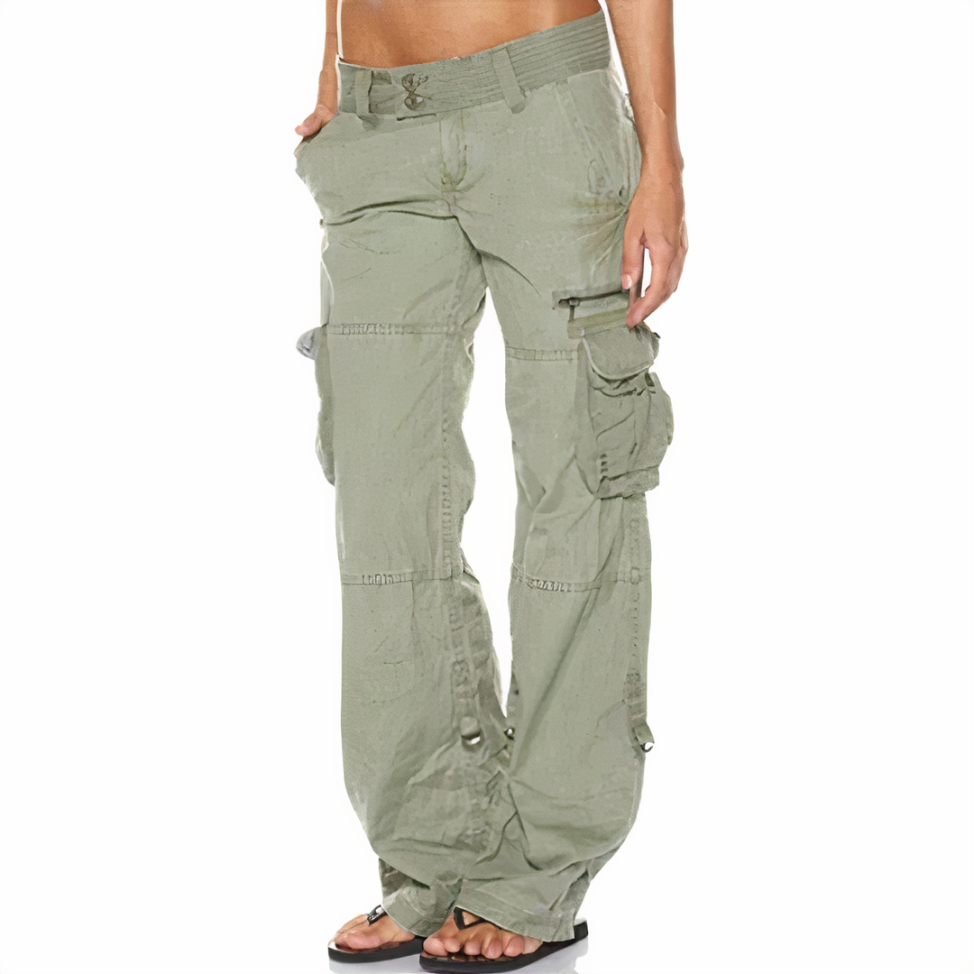 Women’s Wide Leg Cargo Pants – High Waisted Utility Trousers
