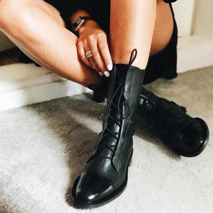 Ankle Boots – Lace-Up – Cap-Toe