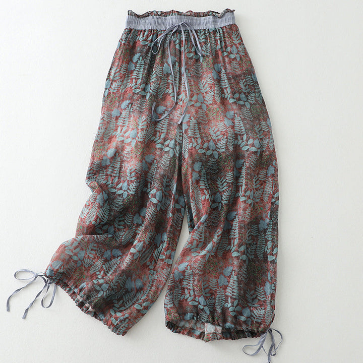 Wide Leg Boho Pants – Floral Print – Vacation Style