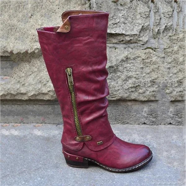 Mid-Calf Boots – Vintage Zip – Everyday Elegance