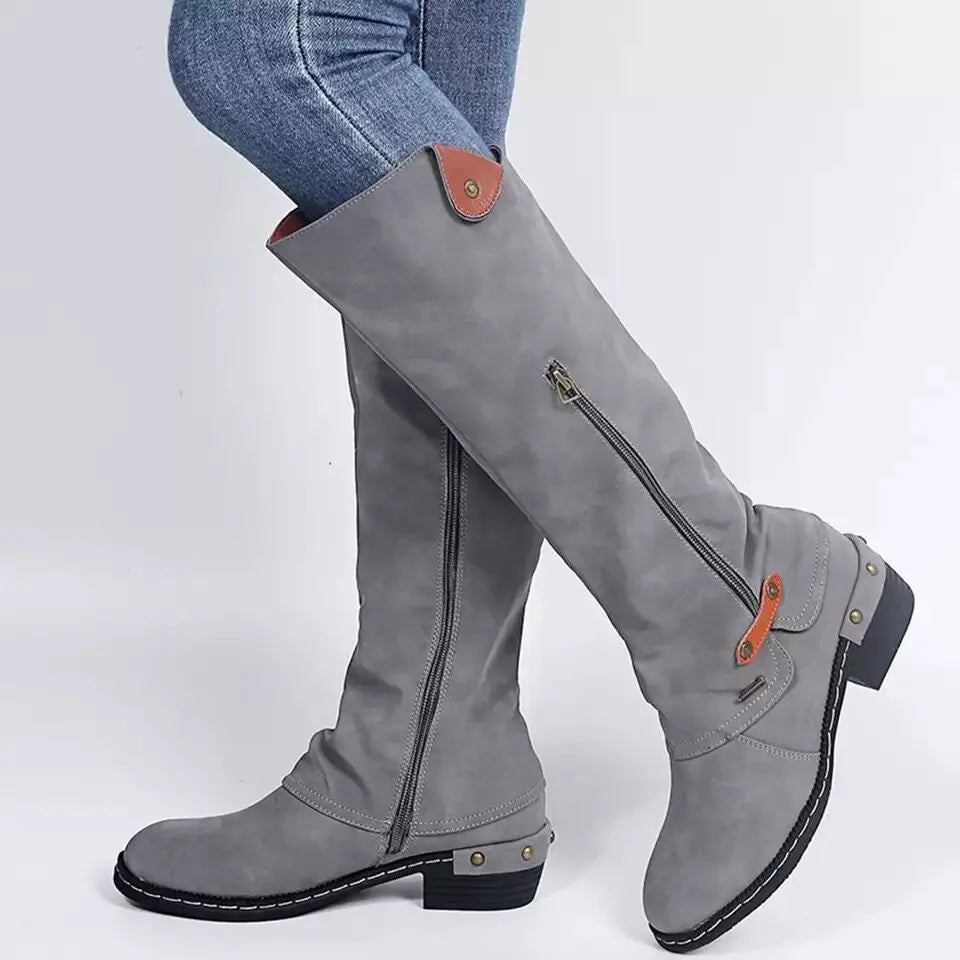 Mid-Calf Boots – Vintage Zip – Everyday Elegance