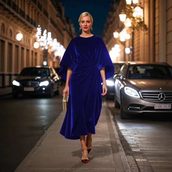 Midi Dress – Draped Elegance – Evening Chic