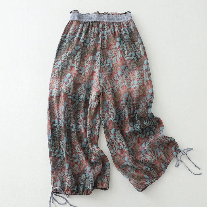 Wide Leg Boho Pants – Floral Print – Vacation Style