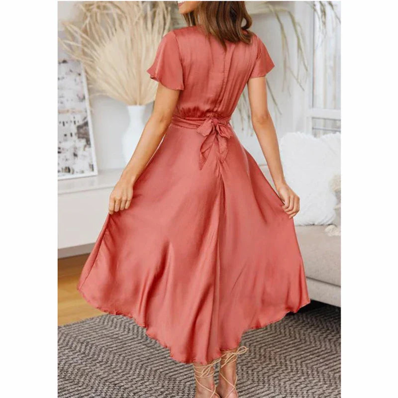 Dress – Tie Front – Elegant Flow