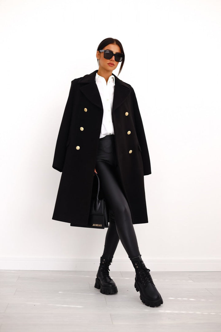 Women Autumn–Winter Elegant Full-Length Wool Blend Coat