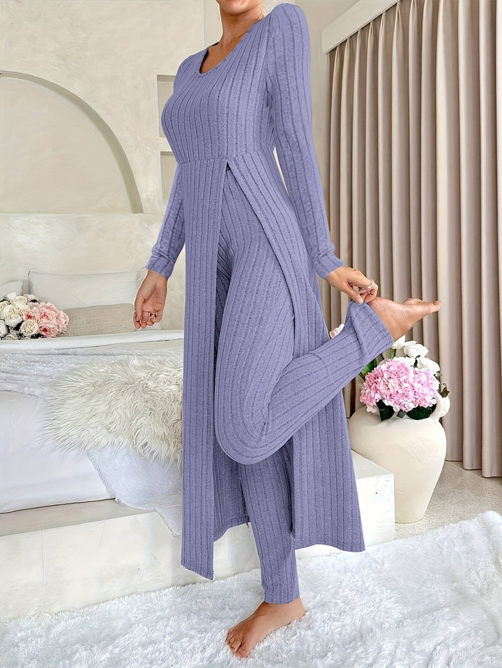 Ribbed Lounge Set – Cozy Layers – Relaxed Elegance