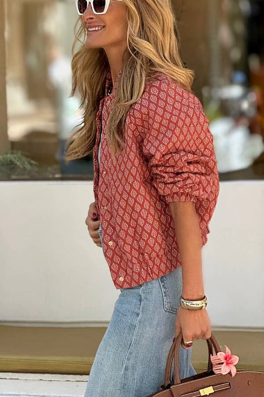 Women’s Printed Quilted Jacket – Stylish Layer – Everyday Chic