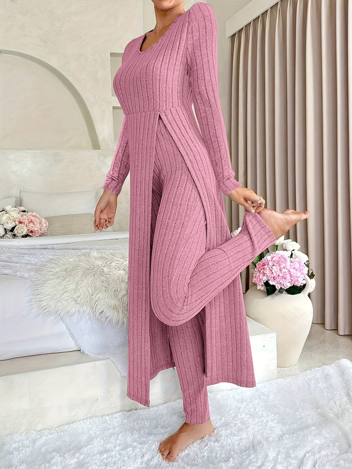 Ribbed Lounge Set – Cozy Layers – Relaxed Elegance