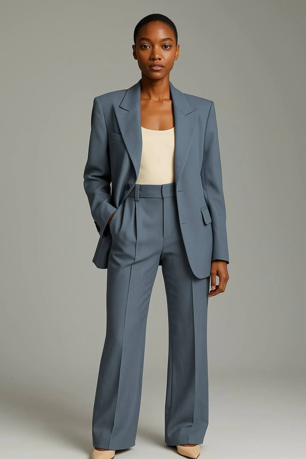 Women’s Blazer Suit – Wide Leg Trousers – Tailored Set
