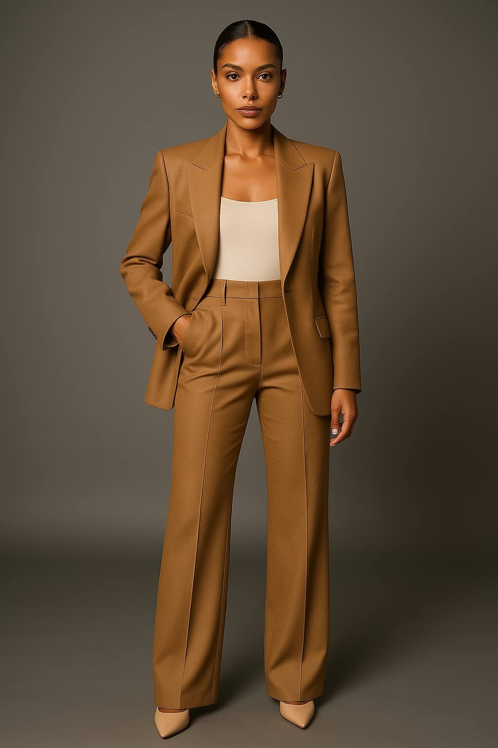 Women’s Blazer Suit – Wide Leg Trousers – Tailored Set