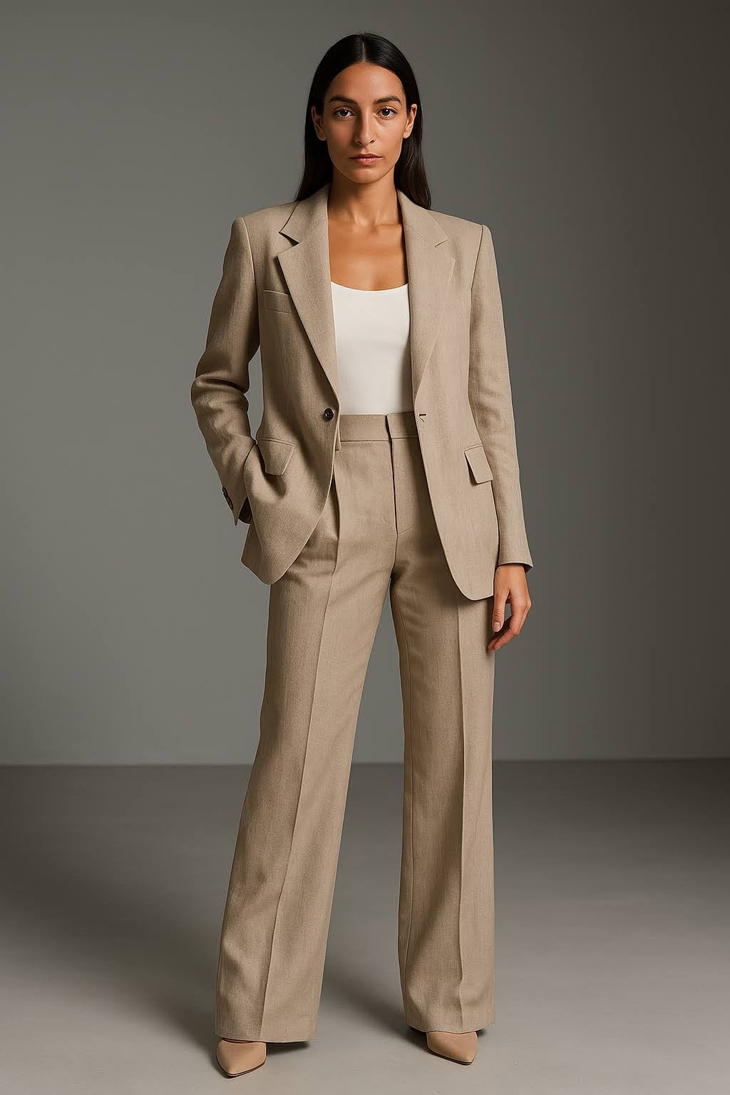 Women’s Blazer Suit – Wide Leg Trousers – Tailored Set