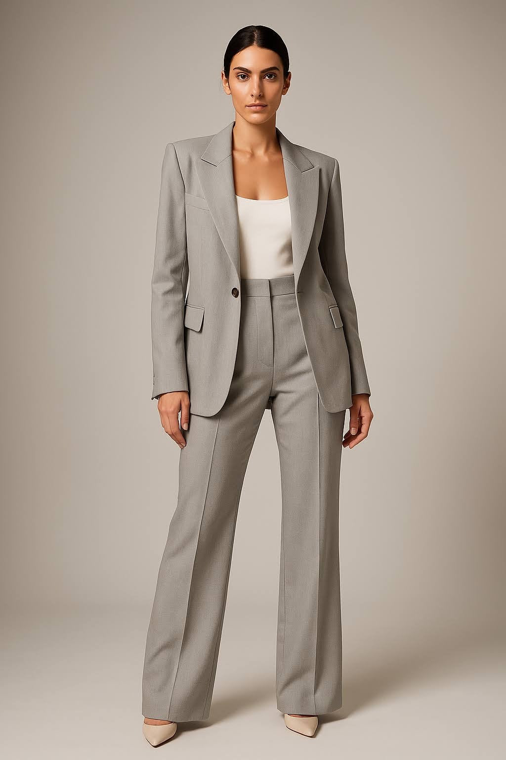 Women’s Blazer Suit – Wide Leg Trousers – Tailored Set