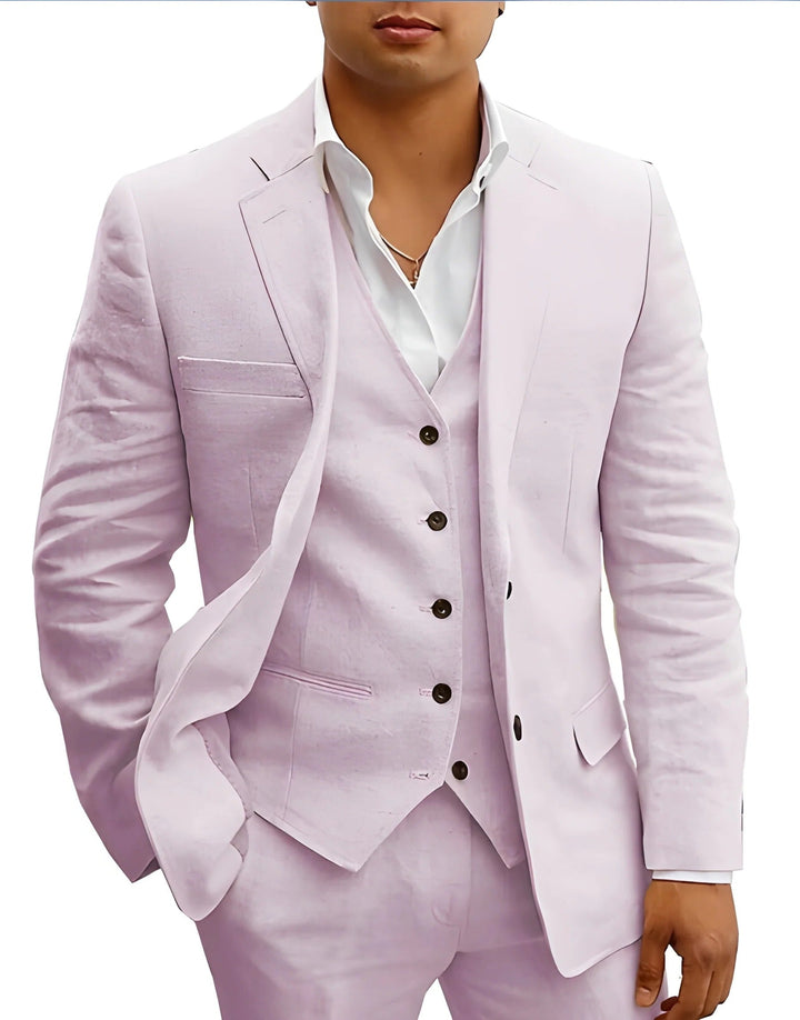 Men’s Linen Suit – Three Piece – Summer Wedding