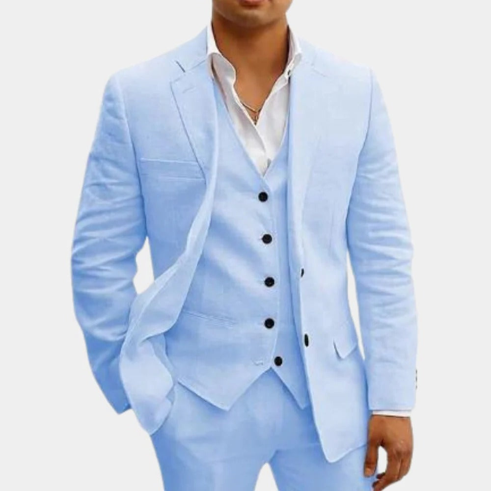 Men’s Linen Suit – Three Piece – Summer Wedding