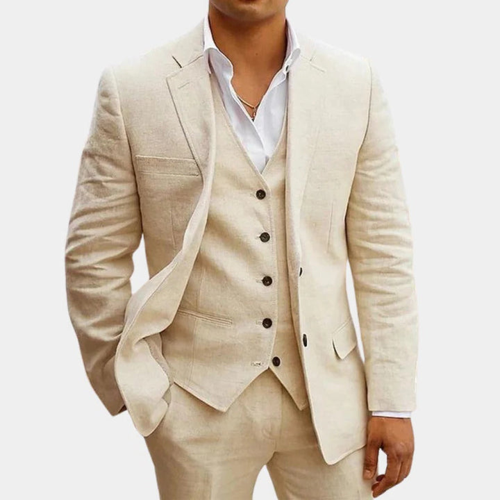 Men’s Linen Suit – Three Piece – Summer Wedding