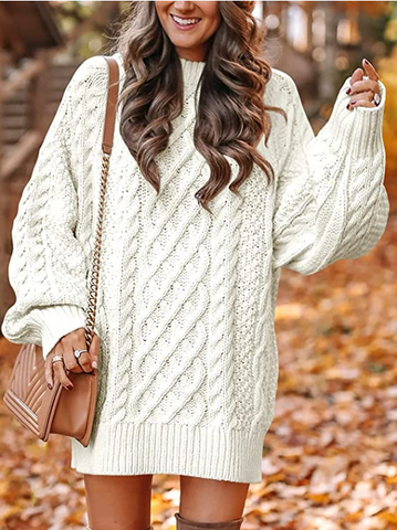 Sweater Dress – Oversized Cable – Cozy Chic